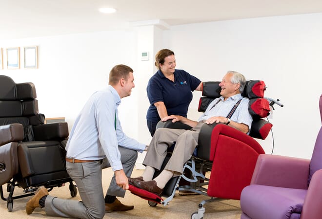 Premiere Healthcare Employees, Give Chair Functionality Demonstration to User.