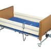 2 Bar Bumpers on Bed Frame, White Blue and Brown.