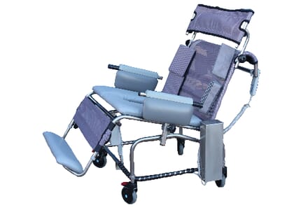 Bariatric Shower Chair by Osprey Healthcare. Purple Left Facing. 