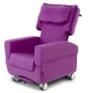 CareFlex HydroCare Chair Angle, Purple Left Facing.