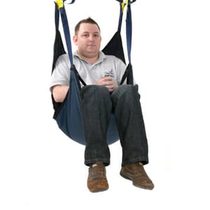 In-seat Adult Sling, With Male User Facing Forward.