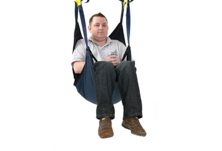 In-seat Adult Sling, With Male User Facing Forward. 