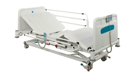 Sidhil Innov8 Low Bed in Sat up position. Side View.