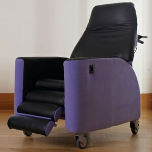 Kirton Encora Chair. Purple Left Facing.