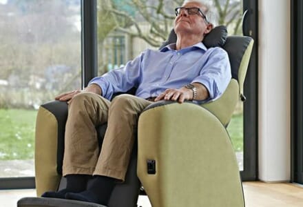 Kirton GE-II Chair, with mand reclined in chair.