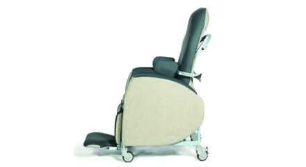 Kirton Florien II Chair. White Left Facing, Blue and White.