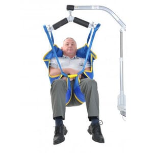 Cressy Bathing Sling with Man Sat in Facing Forward.