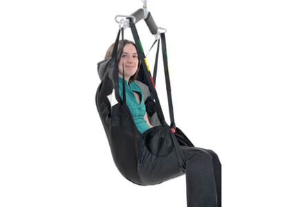 Cressy Spacer Sling, With Child Sat in Facing Right. 