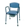 Height Adjustable Stacking Commode. Front Facing Blue Chair.