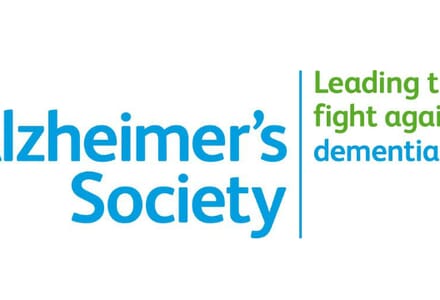 Alzheimer's Society Logo. Blue Text. 