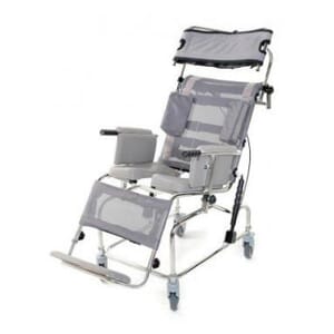 Osprey Tilt in Space Shower Chair. Grey Left Facing.