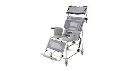 Osprey Tilt in Space Shower Chair. Grey Left Facing.