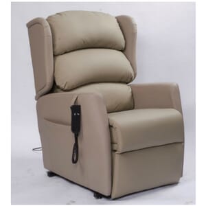 Primacare Monza Rise and Recline Chair. Cream. Right Facing.
