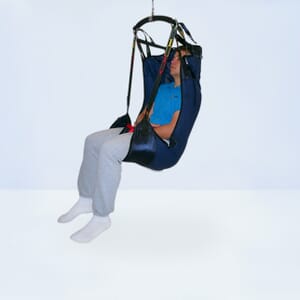 Silvalea In-Situ Deluxe Sling. User Sat Facing Left.