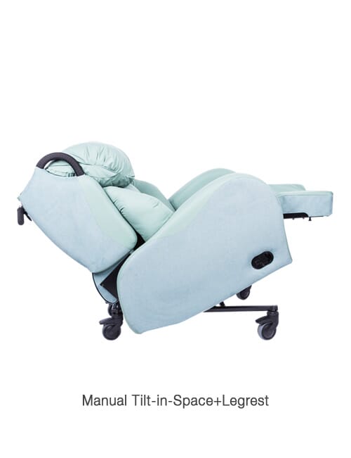 Cura Legacy Chair Tilted back with footrest out