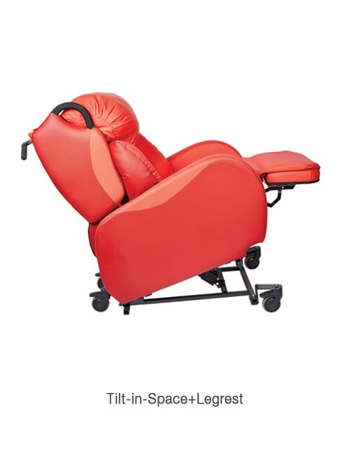 Multi Porta CURA Chair tilted backwards with leg rest support