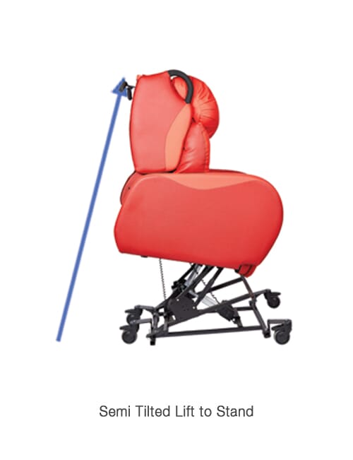 Multi Porta CURA Chair with semi tilted lift to stand feature